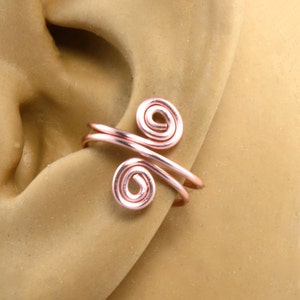 Ear Cuff - Rose Gold Color - Spiral Ear Cuff - Cartilage Earring - Wire Ear Cuff - Cartilage Cuff - Non Pierced