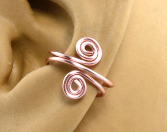 Ear Cuff - Rose Gold Color - Spiral Ear Cuff - Cartilage Earring - Wire Ear Cuff - Cartilage Cuff - Non Pierced