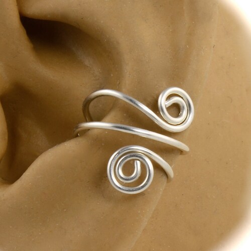 Sterling Silver Ear Band Cartilage Earring Non Pierced Ear Etsy