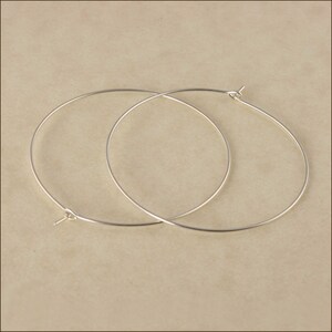 Sterling Silver 1-1/2" (40mm) Hoop Earrings • One Pair Silver Hoop Earrings • Thin Hoop Earrings • Classic Hoops