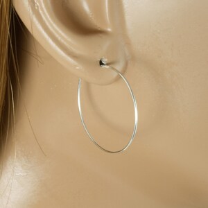 Sterling Silver 1" (25mm) Hoop Earrings •  One Pair Small Hoop Earrings • Thin Hoop Earrings • Classic Hoop Earrings