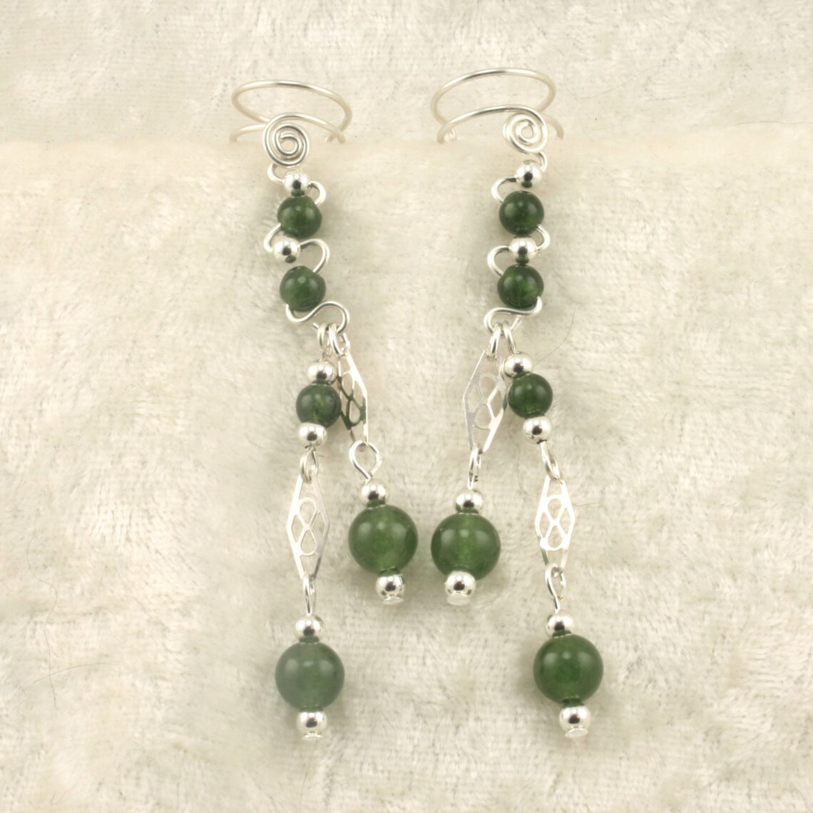 Sterling Silver and Gemstone Pair of Ear Cuffs Your Choice Etsy