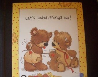 Suzy's Zoo Greeting Card "Let's Patch Things Up" Card / Suzy Spafford 1996  Collectible Cards/ Teddy Bears Theme