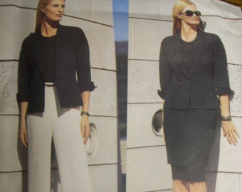 Vogue 2390/ Designer/ Anne Klein  Misses and Petite/ Jacket Skirt Pants Size 6 8 10 / Uncut/ Out of Print