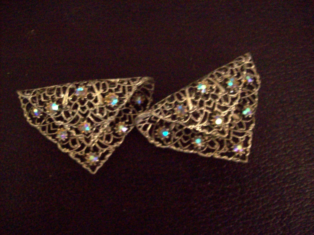 Musi Shoe Clips/ Vintage Shoe Accessory / Filigree /silver Tone
