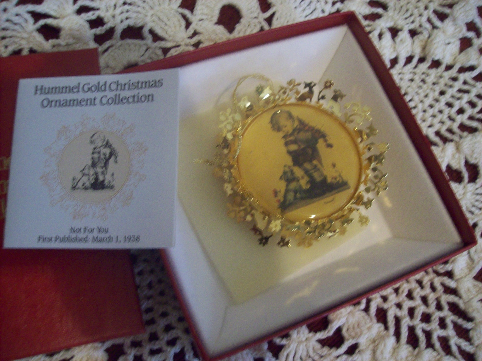 The Hummel Gold Christmas Ornament Collection 1988-New in Box- Vintage Christmas Ornament