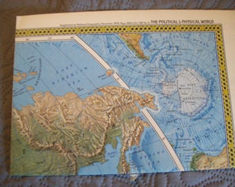 National Geographic Supplement Map -November 1975-World Map-Ephemera