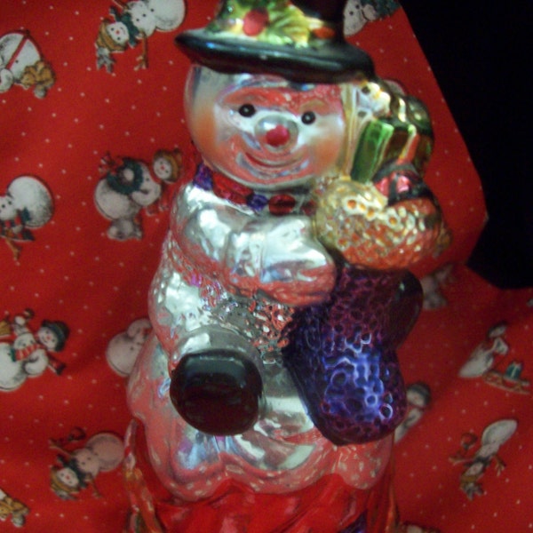 Shiny Snowman Christmas Bell/ Christmas Decor/ Home Decor /Vintage Christmas