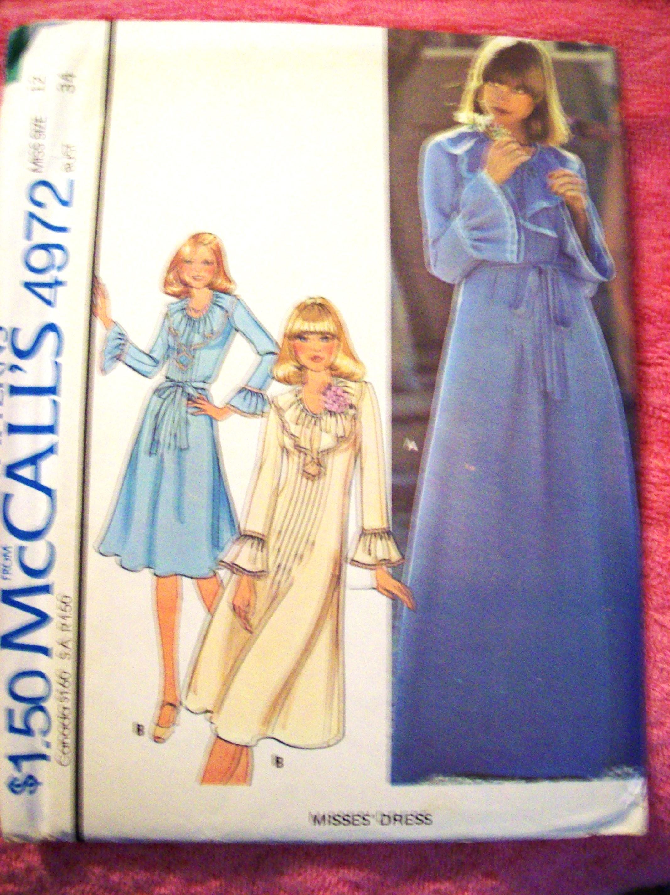 1970s Maxi Dress Sewing Pattern: Mccall's 4972, Size 12 - Uncut - Etsy