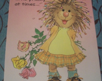 Suzy's Zoo Mother's Day Card by Suzy Spafford / Vintage Greeting Card/ Penelope O'Quinn Porcupine