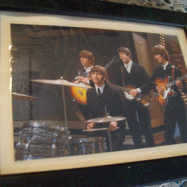 The Beatles Rock N Roll Band Photo in Frame/ Wall Decor/ Home Decor/ Music Memorabilia