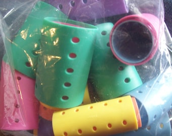 Colorful Vintage Plastic Hair Rollers-Curlers