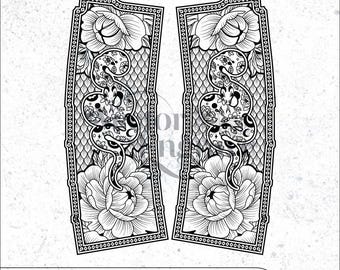 PMAG Snake Scale & Scroll Art Svg,lasercut,laserengraving,fiberlaser,engravingfiles,laserpattern,engravingdesign,engravingpattern,metalart
