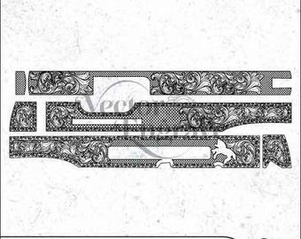 Colt Govt. Model Scrollwork Engraving Design | Vector SVG DXF PNG (Digital Download)