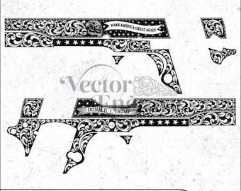 1911 Full Size Usa Themed Engraving Design | Vector SVG DXF PNG (Digital Download)