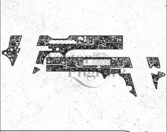Colt Delta Elite Scrollwork Engraving Design | Vector SVG DXF PNG (Digital Download)