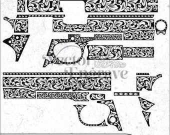 Tisas1911 Scroll Engraving Design | Vector SVG DXF PNG (Digital Download)