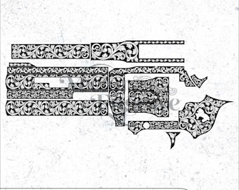 Colt Cobra Target 4in Scroll Engraving Design | Vector SVG DXF PNG (Digital Download)