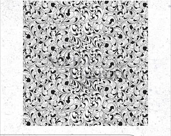 Seamless Filigree Scroll Pattern Engraving Design | Vector SVG DXF PNG (Digital Download)