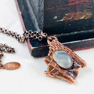 ECHTE Schlangenhaut mit Achat, organisch, Schlangen Schmuck, Achat Edelstein, Kupfer elektrogeformt
