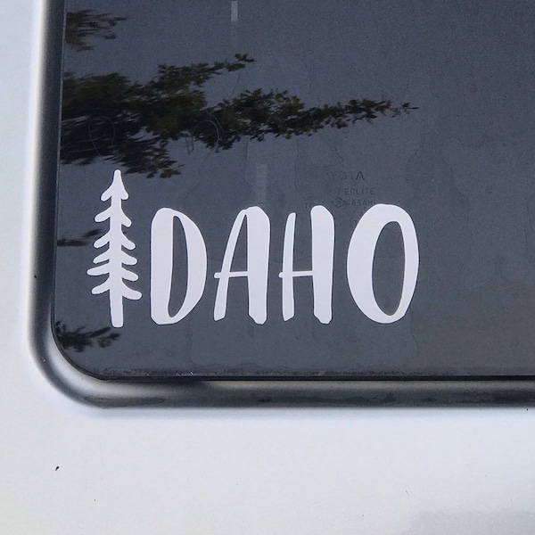 Sticker arbre Idaho, sticker pour pare-chocs arbre Idaho découpé, arbre Idaho, autocollants voiture Idaho, souvenir Idaho, accessoires Idaho, autocollants Idaho, vinyle