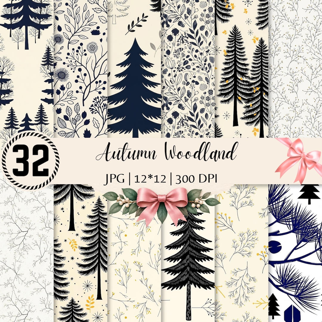 Autumn Woodland Digital Paper | Fall Nature Patterns | Forest Leaves ...