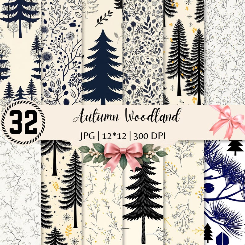 Autumn Woodland Digital Paper | Fall Nature Patterns | Forest Leaves ...