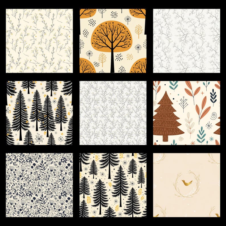Autumn Woodland Digital Paper | Fall Nature Patterns | Forest Leaves ...