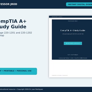 CompTIA A+ Study Guide PDF, 220-1201 and 220-1202 Exam Prep Roadmap