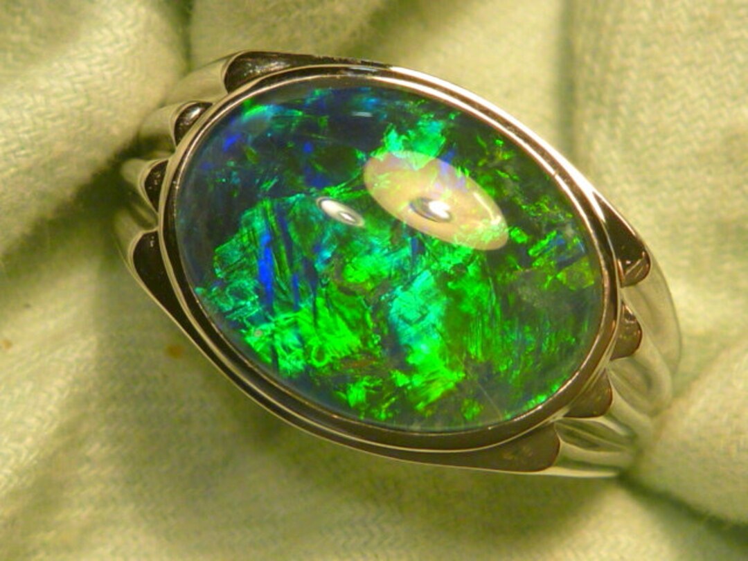 Anello In Argento 925 Con Opale Australiano Triplex, Taglio Cuscino, Multicolore, Tutte Le Taglie, MP-1564 - Foto 2