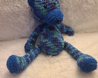 Shades of blue teddy bear plushie