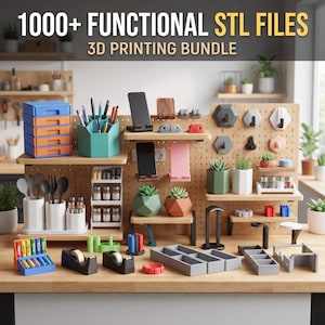 Paquete de más de 1000 archivos STL funcionales para impresión 3D, organización del hogar y el taller (descarga digital)
