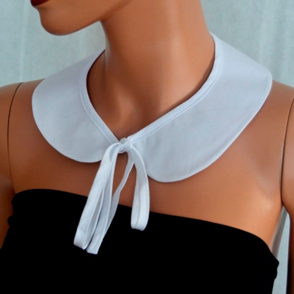 White Peter Pan Collar, White Detachable Collar with , Cotton Collar, Necklace, Detachable Collar Necklace,gift for her.