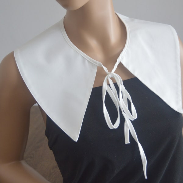White Embroidered Cotton Peter Pan Collar, White Vintage Style Peter Pan Collar,White Detachable Collar, Gift For Her