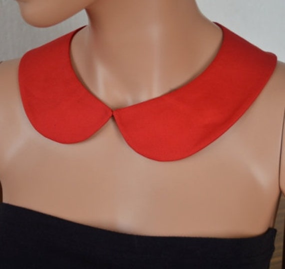 red peter pan collar