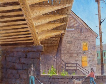Under The Viaduct - Historic Ellicott City, Md - Original limited edition print