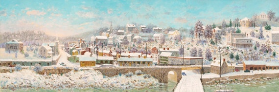 洋書 The Panorama A Winter Panorama of Ellicott City - Archival Print on Rag
