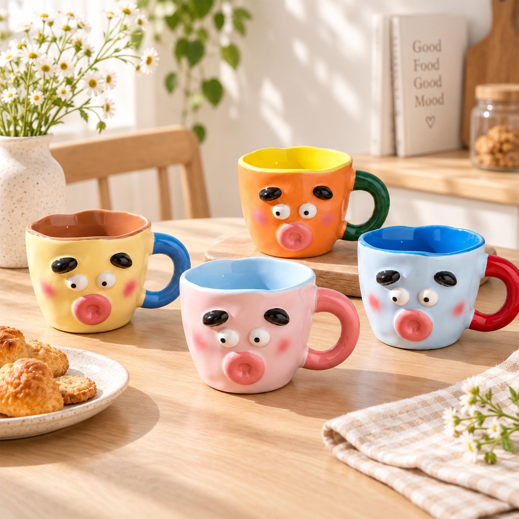 Bunte keramik tasse