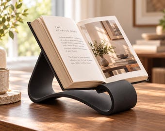 3D Printed Book Stand, Decorative Book Holder, Modern Reading Stand, Minimalist Book Display for Desk & Home