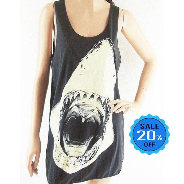 Shark tank top jaws shirt sale thirt tumblr shirt women tank top men tank top women shirt workout shirt graphic tank sleeveless size M