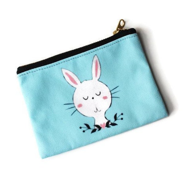 original illustrated zip pouch - bunny