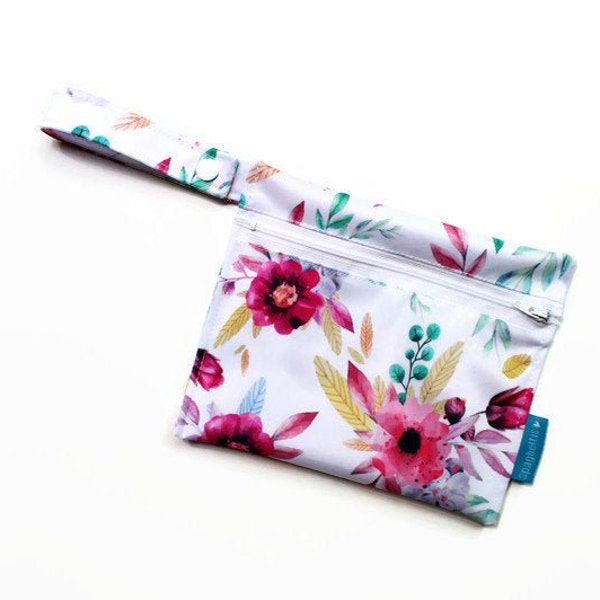 mini wet-bag  - icky bag -floral bouquet - hankies, wipes travel bag