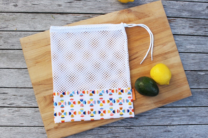 reusable mesh produce grocery bag sustainable living vegetables bag image 3