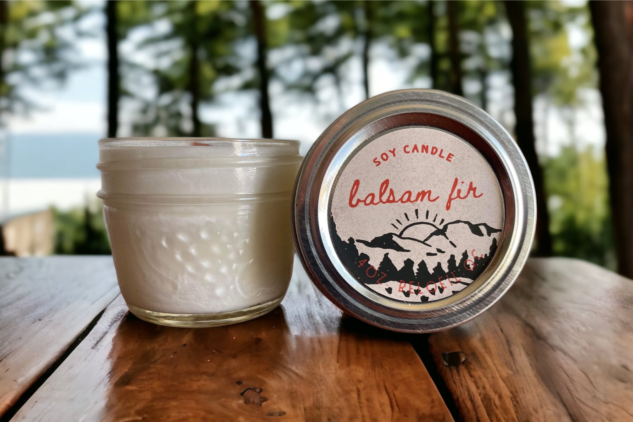 バルサムファー 4オンス ソイワックスキャンドル 木製芯付き 先生への