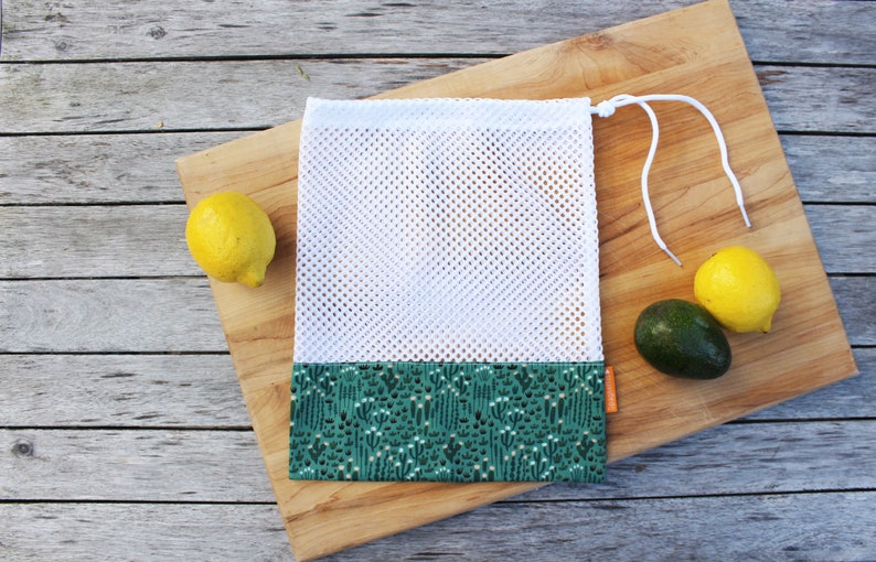 reusable mesh produce grocery bag sustainable living vegetables bag image 5