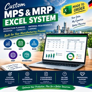 Crearé el cronograma maestro de producción, el plan de capacidad y el plan de producción utilizando Excel y Python.