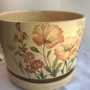 Treasure Craft Wildflowers Vintage Planter & Fat 1980-talet Stengods keramik