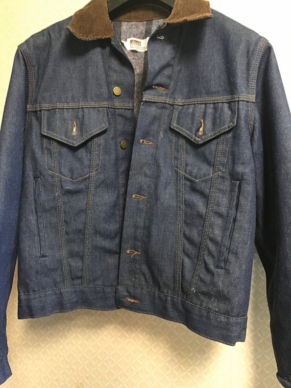 Vintage jean jacket trucker jacket blanket lining 