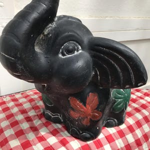 Vintage Outdoor Pot Elephant Planter Figural Elephant with Flowers
