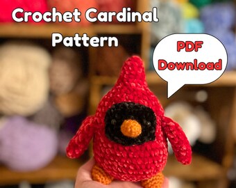 Crochet Cardinal Pattern—PDF Download—Cardinal Amigurumi Pattern